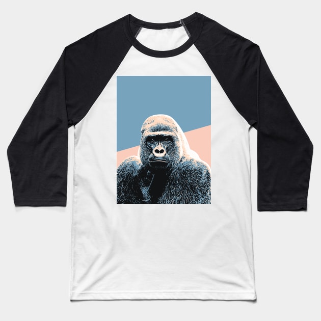 Retro Gorilla Art Baseball T-Shirt by boholoc0